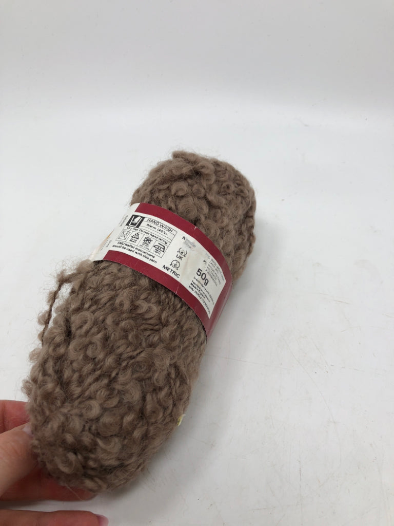 BROWN EMU ASTRAKHAN YARN.