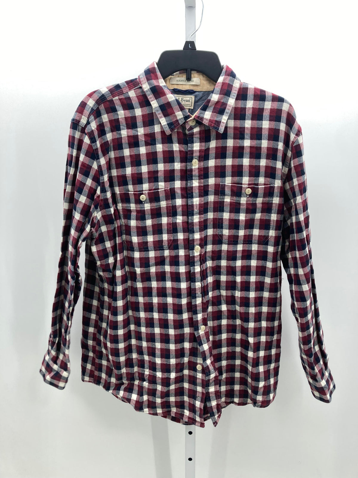 NAVY WHITE PLAID BTN DOWN