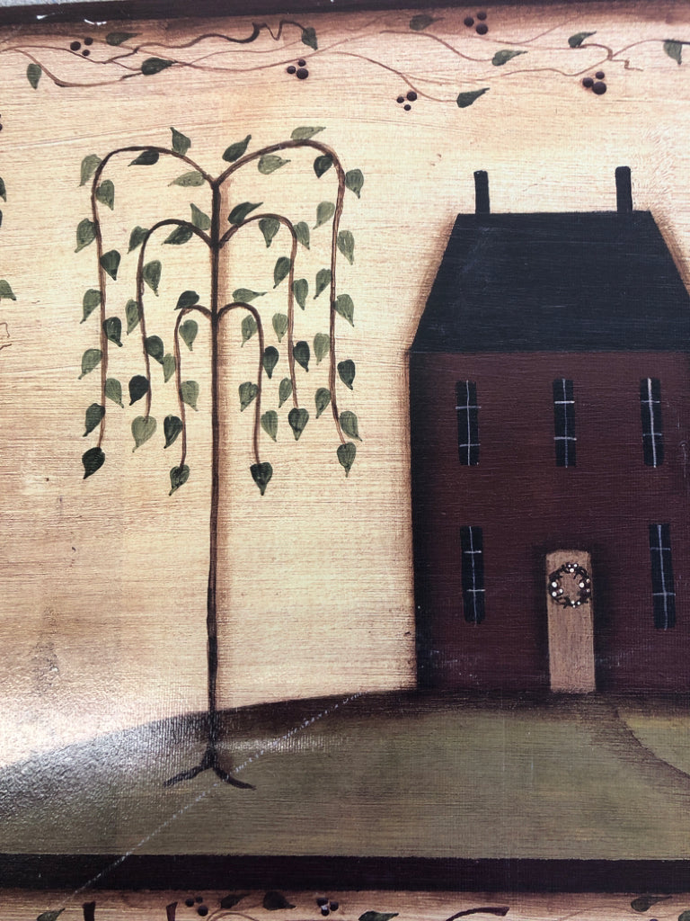 PRIMITIVE HOME SWEET HOME COLONIAL HOME.