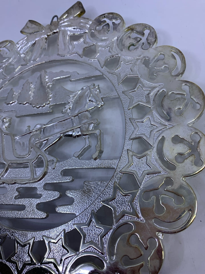 SILVER PLATED SLEIGH TRIVET.