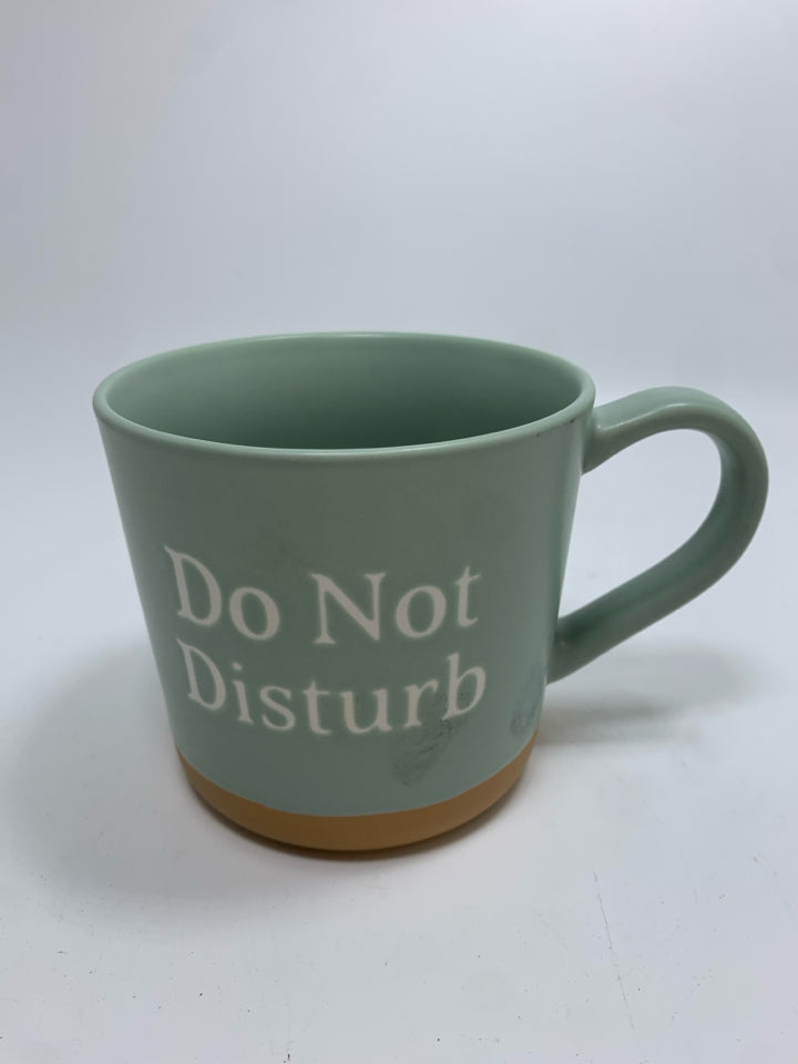 DO NOT DISTURB TEAL MUG.