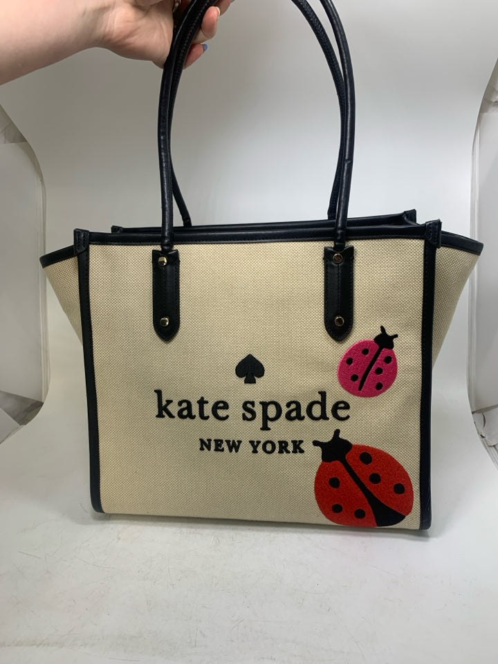 Kate Spade Large Ella Dottie LadyBug Tote Bag