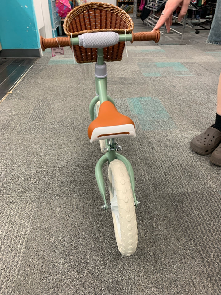 TODDLER LAVA BALANCE BIKE GREEN WITH BASKET-KIDS BIKE 3+ YEARS