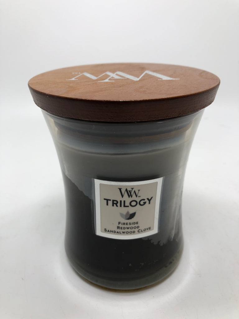 FIRESIDE REDWOOD WOOD WICK CANDLE.