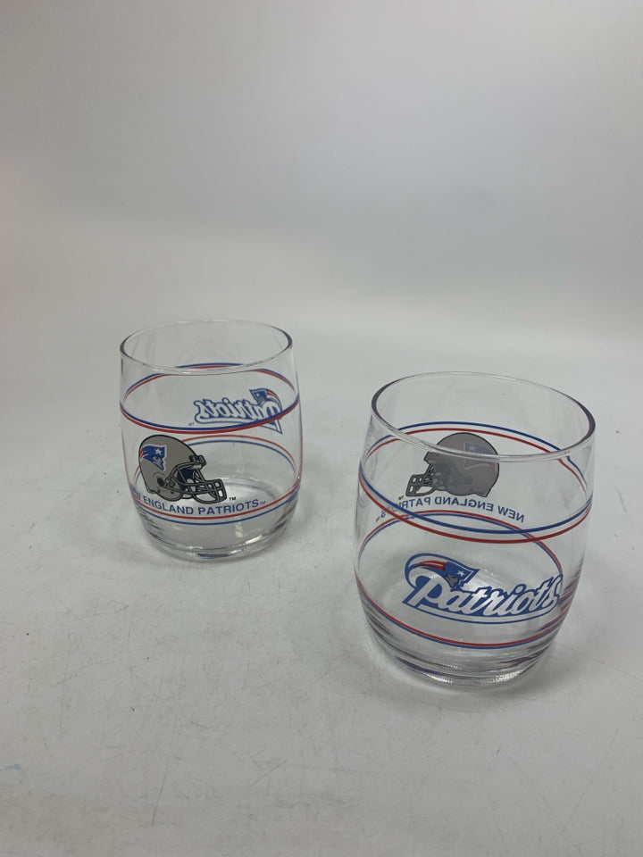 2 PATRIOTS STEMLESS GLASSES.