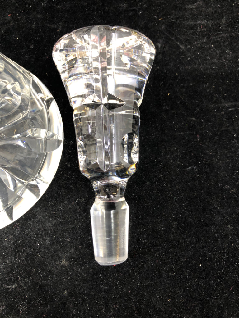 CUT GLASS LEAF DECANTER.