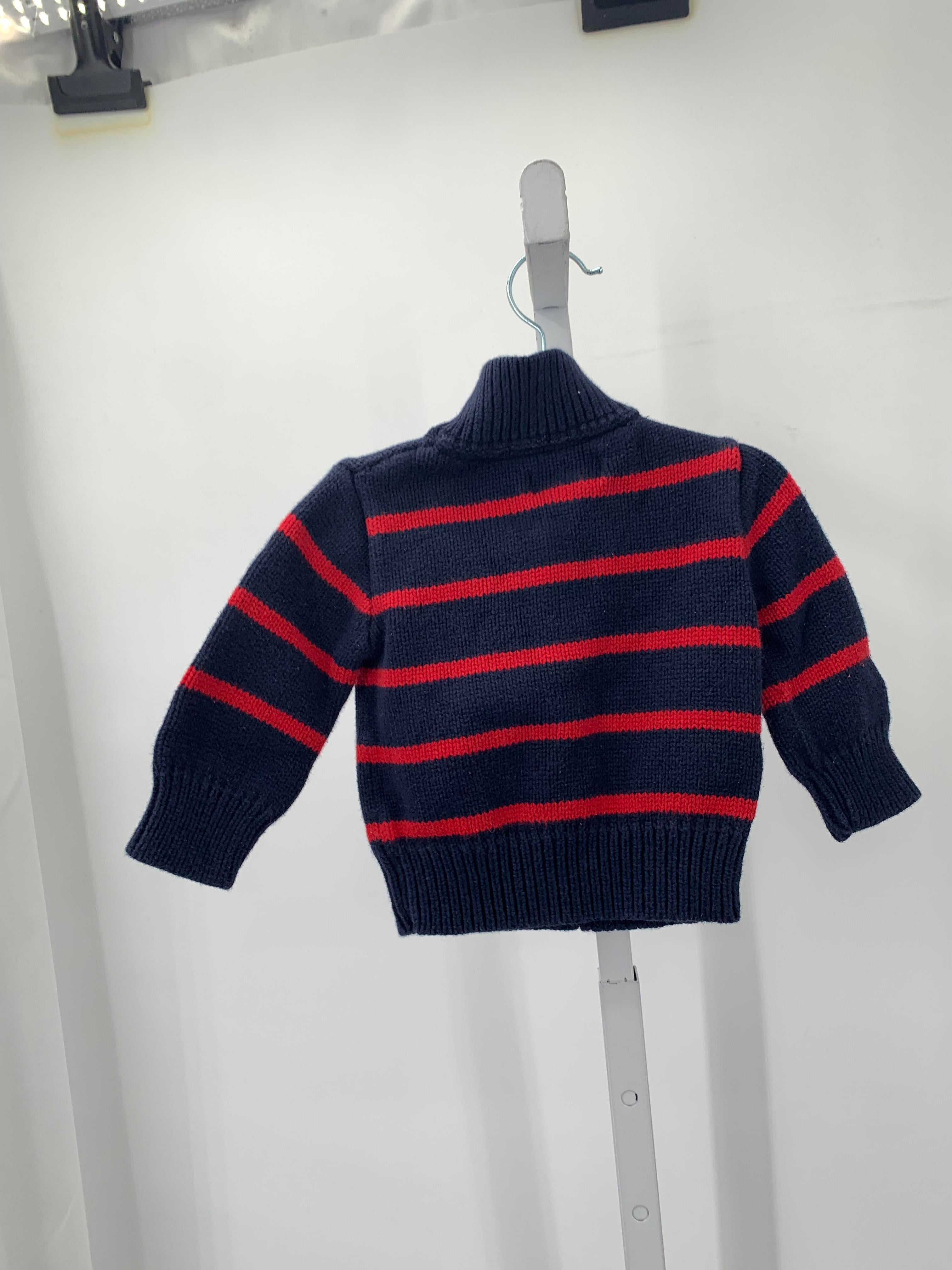 RED STRIPES PARTIAL ZIP