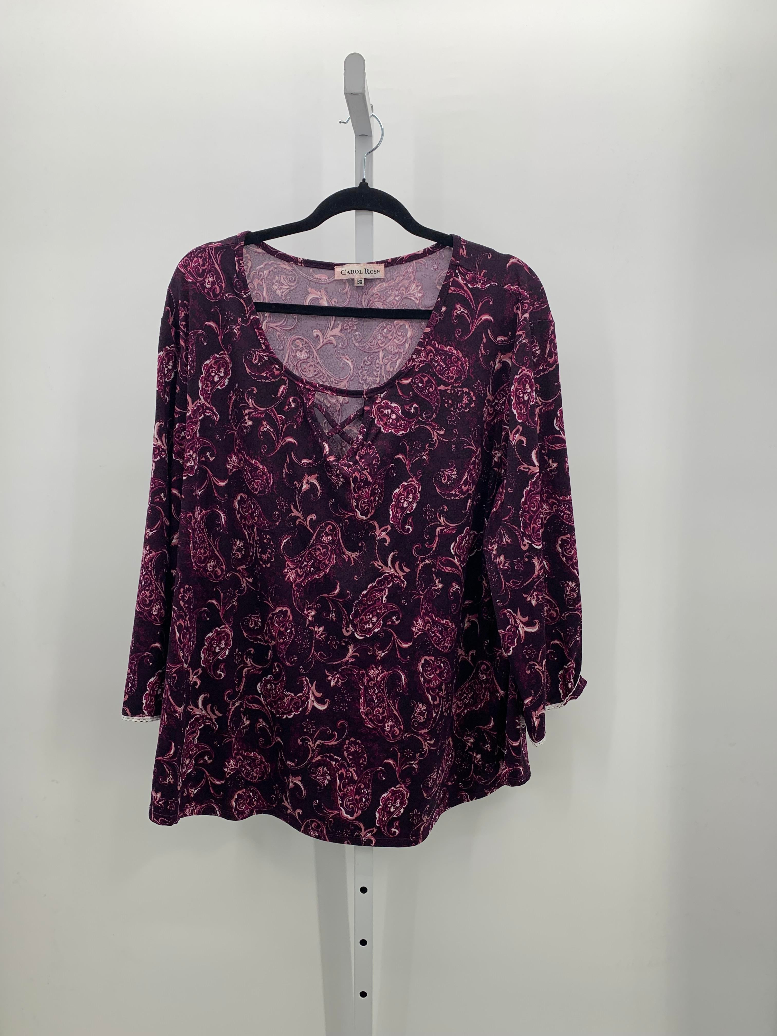 Carol Rose Size 3X Womens 3/4 Sleeve Shirt