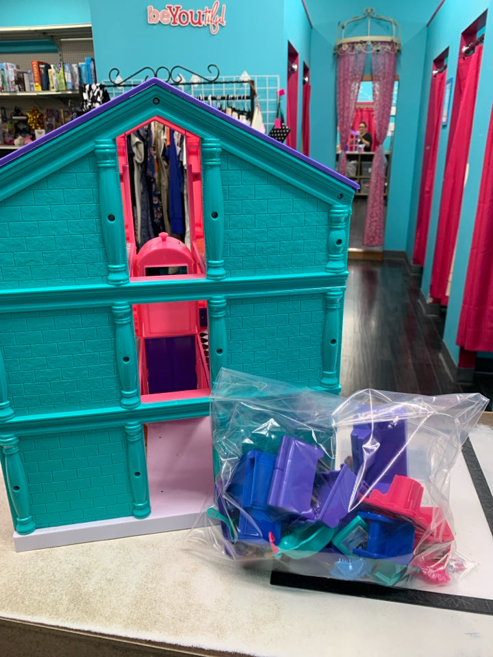 Kid Connection 3-Story Dollhouse Play Set with Working Garage and Elevator, with