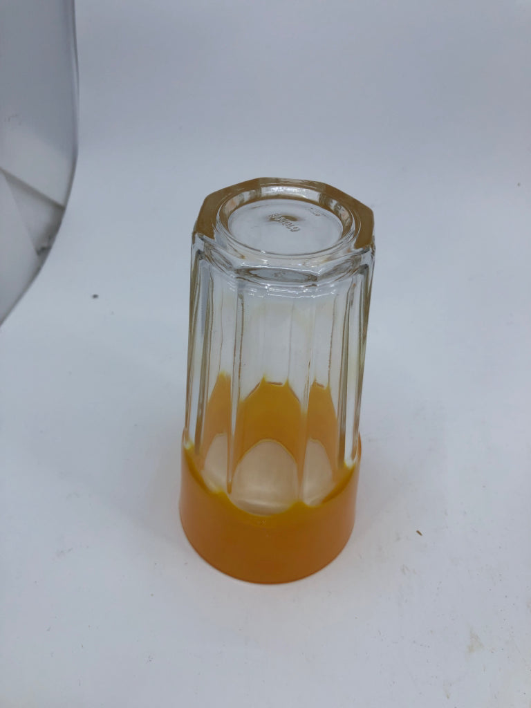 6 VTG ORANGE RIMMED GLASSES.