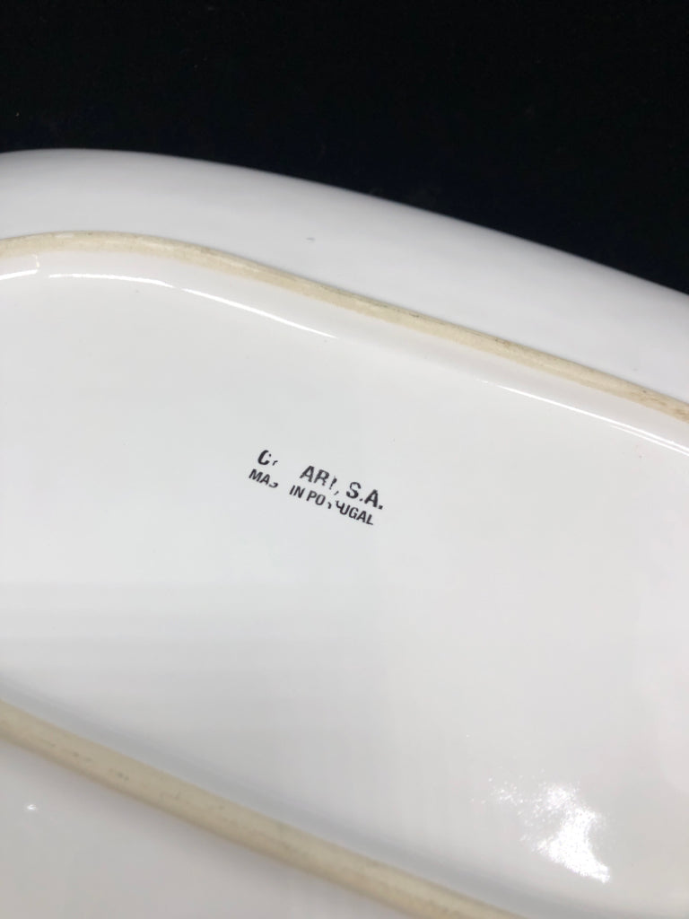 WHITE PORTUGAL PLATTER W/CURVED CORNERS.