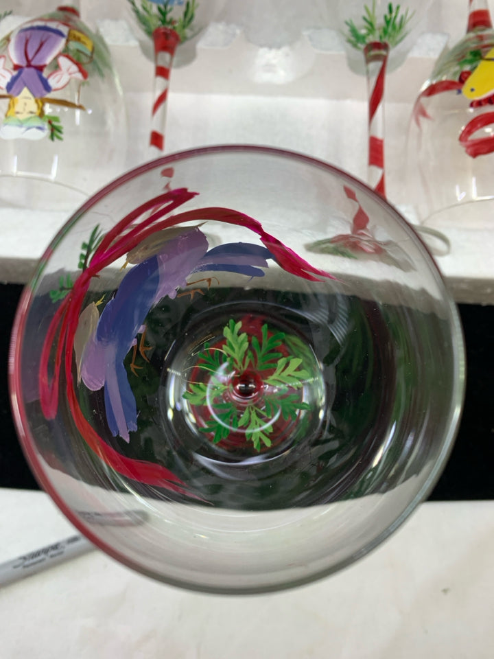 12 DAYS OF XMAS WINE GOBLETS-IN BOX.