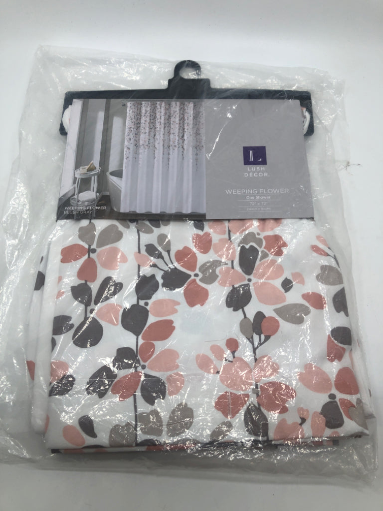 NIP PINK FLOWER SHOWER CURTAIN.