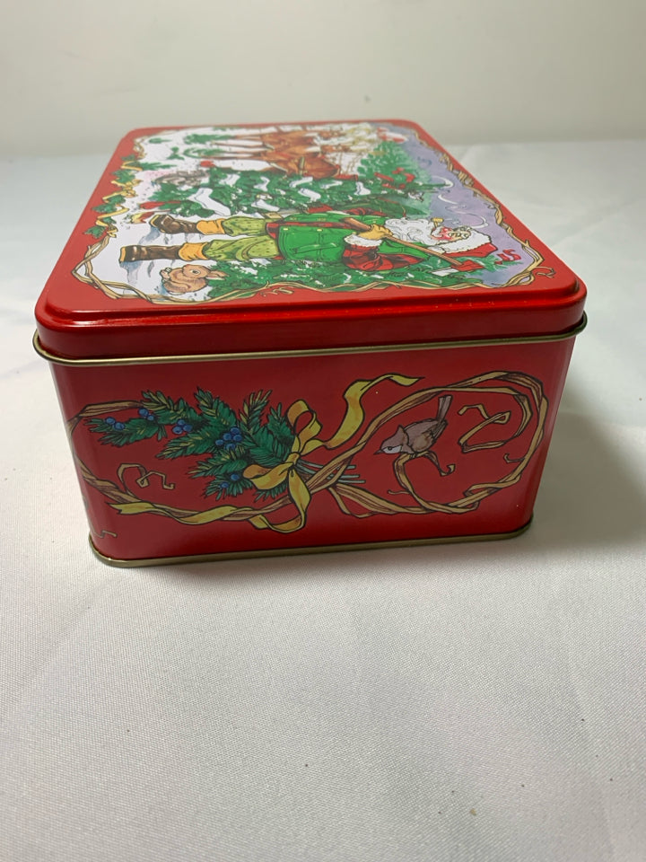 2pc FIREMAN SANTA AND TREE IN TIN.