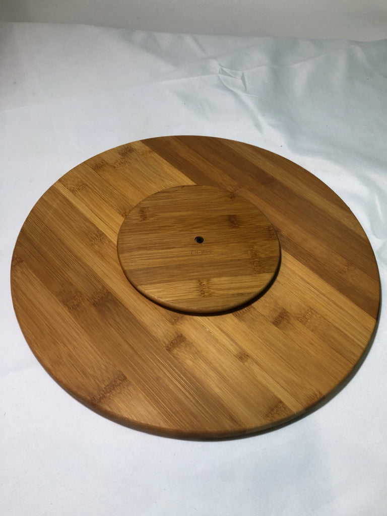 WOOD CIRCLE LAZY SUSAN TRAY.