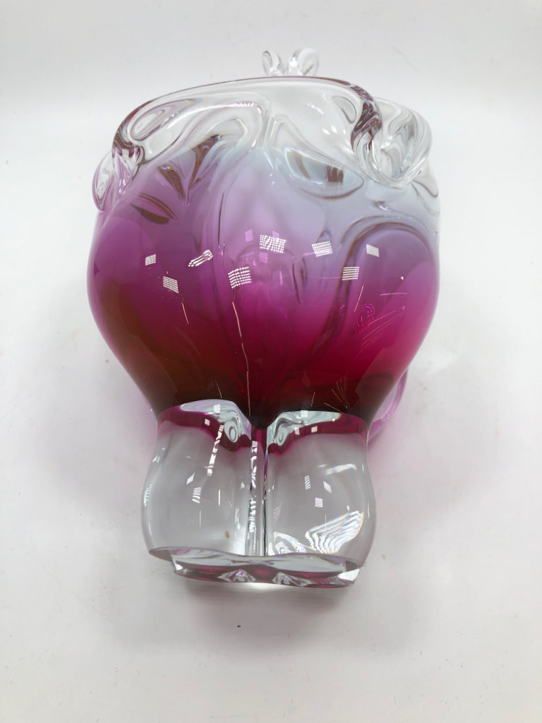 PINK ENCASED ART GLASS BOWL.