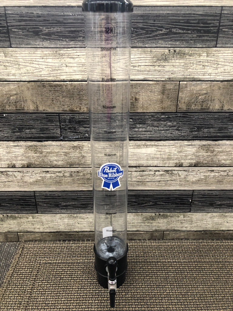 BLUE RIBBON BEER DISPENSER W 2 ADDITION LIDS.