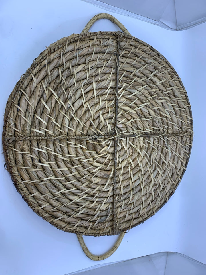 CIRCLE BASKET TRAY W/2 HANDLES.