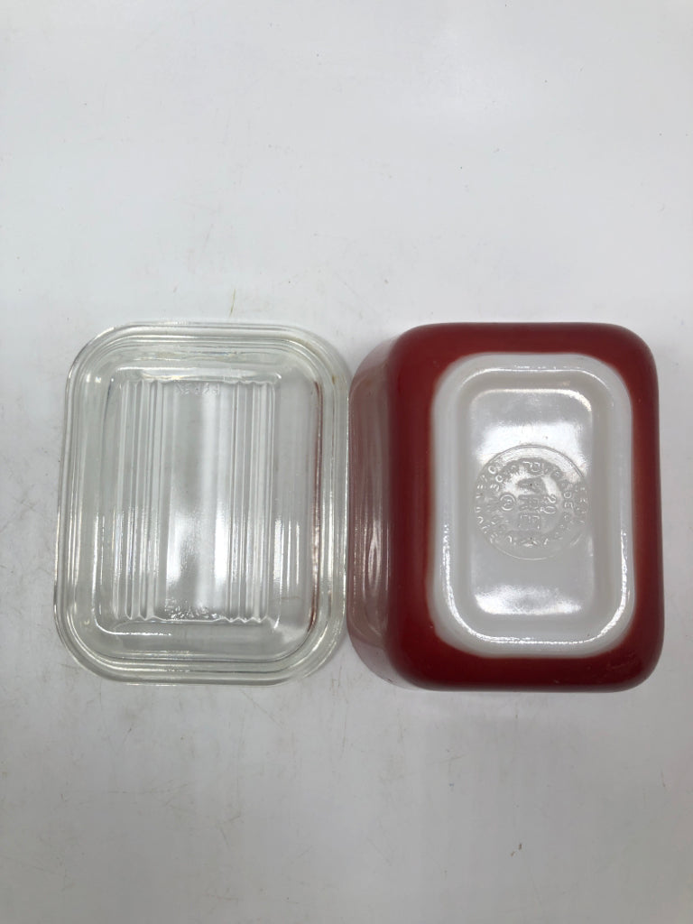 VTG SM RED DISH W/LID.
