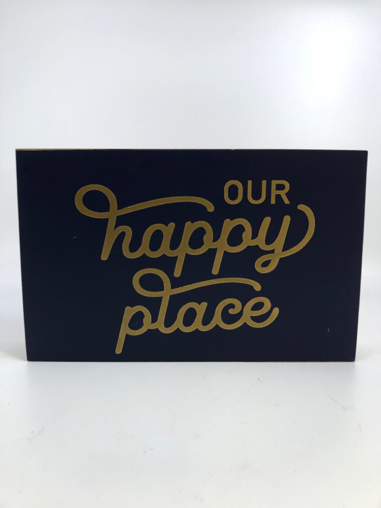 OUR HAPPY PLACE WOOD BLOCK DECOR.
