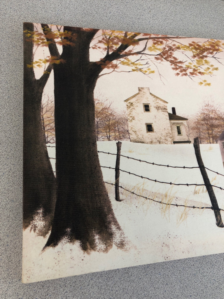'NOVEMBER SNOW' PRIMITIVE CANVAS PRINT.