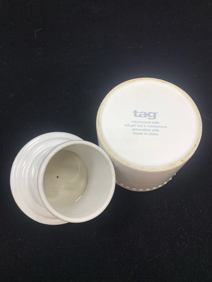 WHITE CERAMIC BUTTER BELL.
