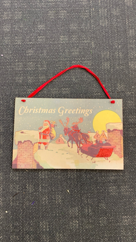 CHRISTMAS GREETING GLITTER HANGING.