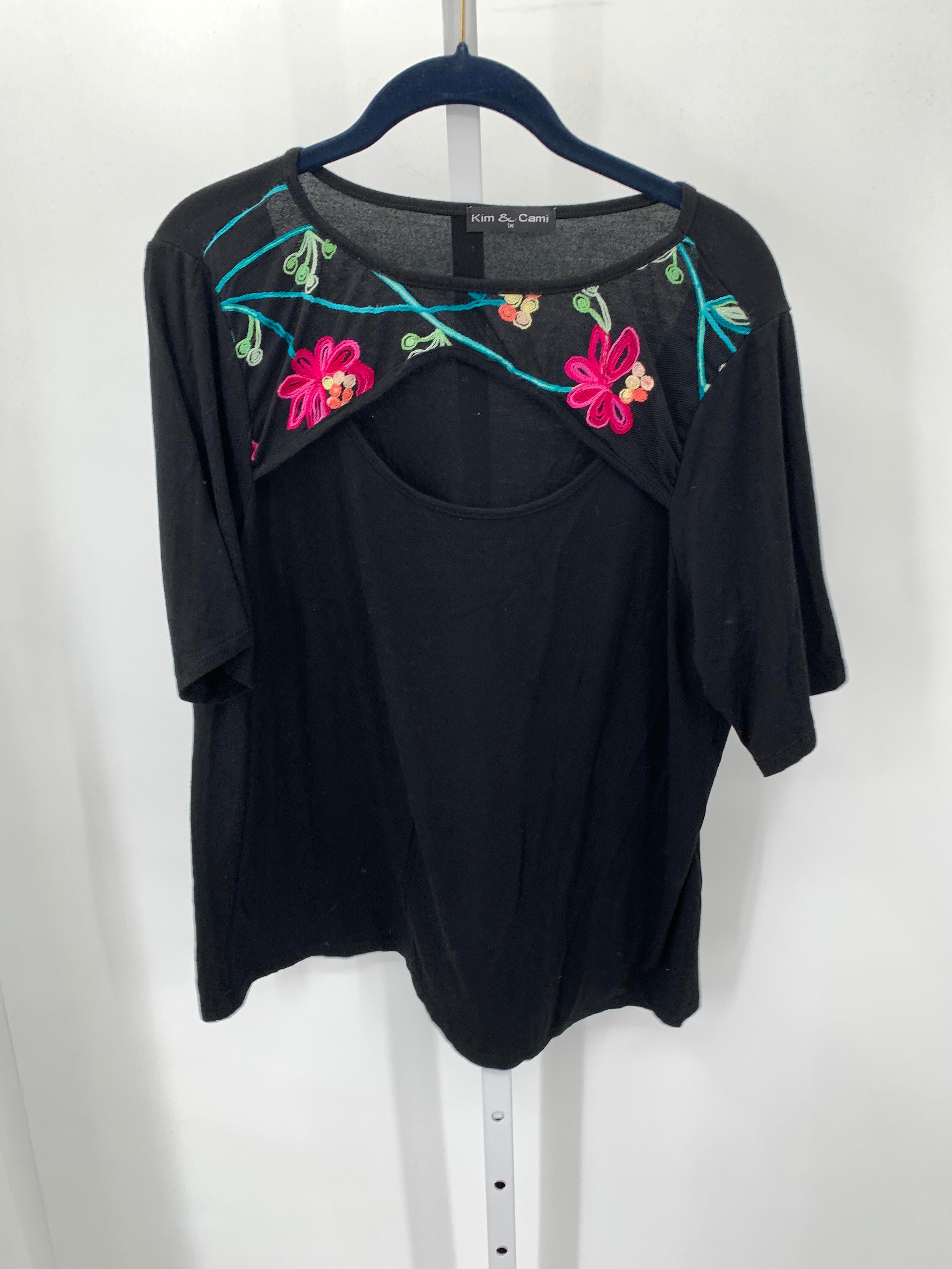 Kim & Cami Size 1X Womens Short Sleeve Shirt