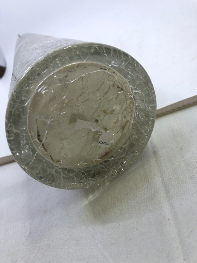 TALL MERCURY GLASS TEA LIGHT HOLDER.