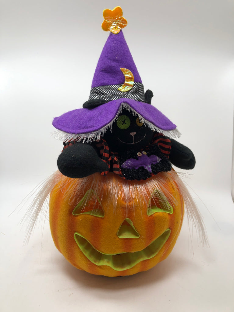 SCREAMING LIGHT UP JACK O LANTERN W/MOTION CAT.