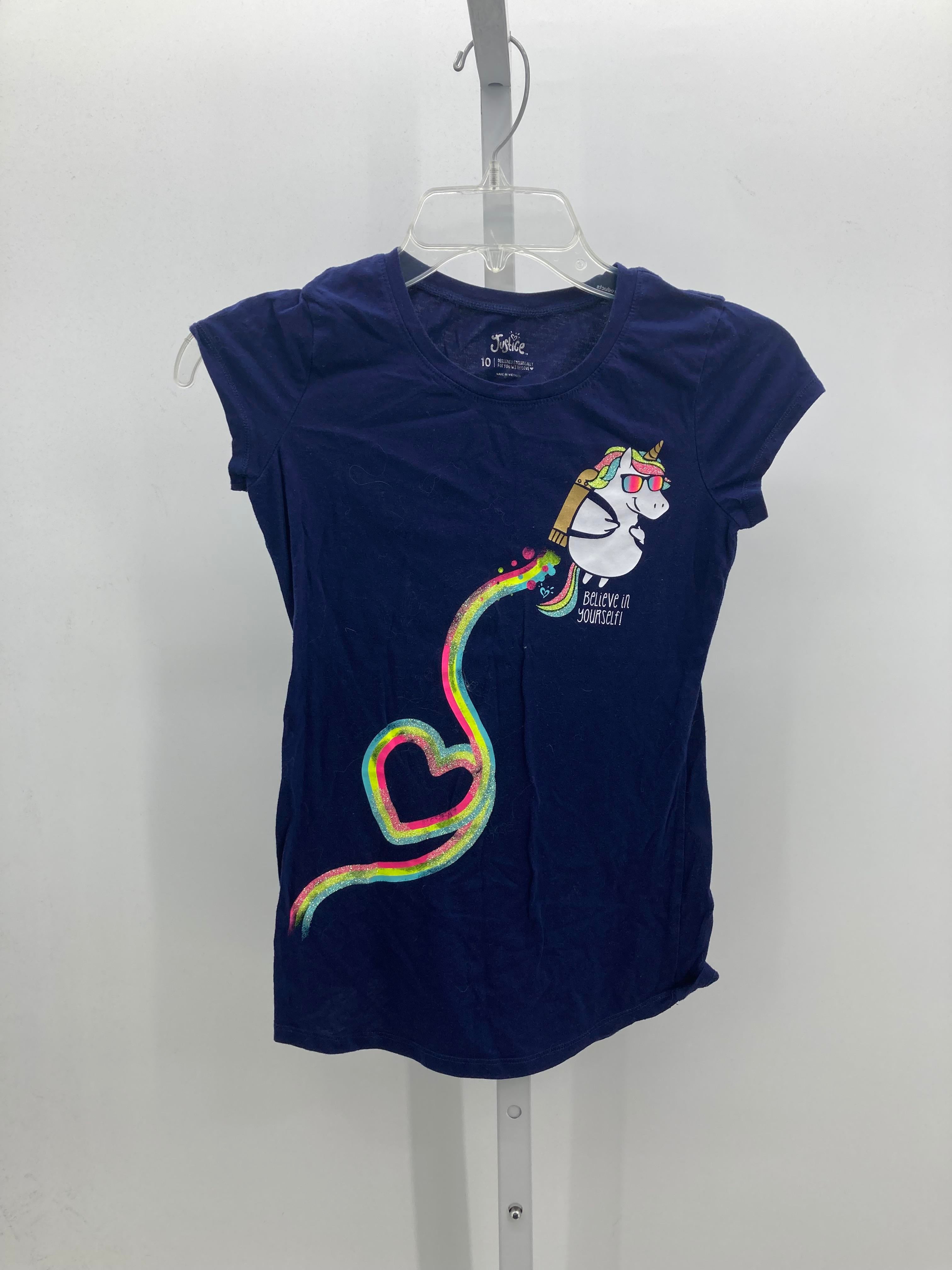 Justice Size 10 Girls Short Sleeve Shirt