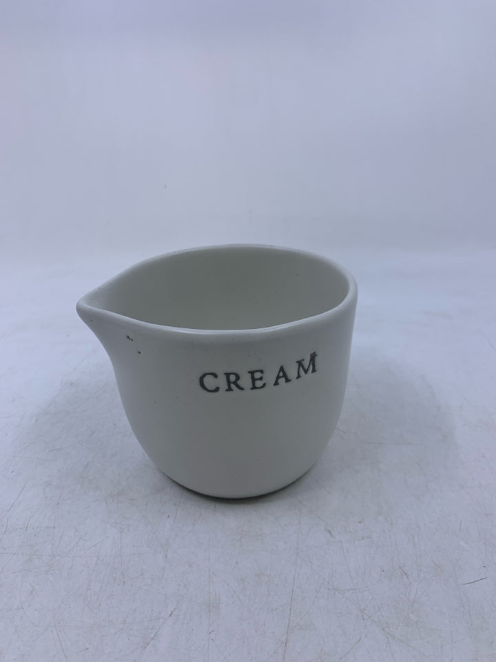 "CREAM" STONEWARE BOWL W/ SPOUT.