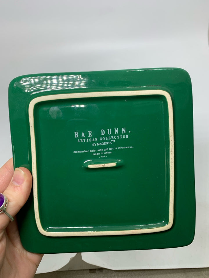 RAE DUNN DARK GREEN MERRY CHRISTMAS TRIVET.