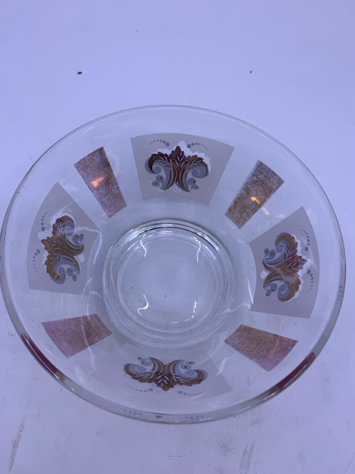 VTG 2PC CHIP AND DIP SET W GOLD FROSTED ACCENTS.