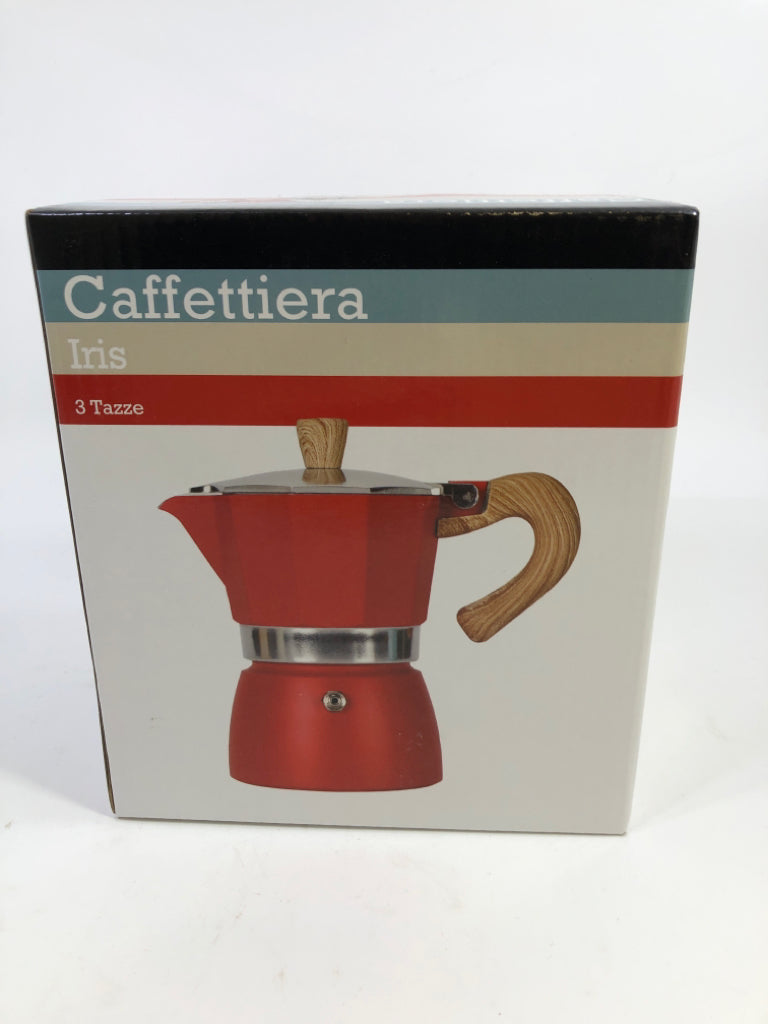 NIB BLACK IRIS 3 TAZZE STOVETOP ESPRESSO MAKER