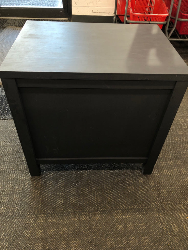 PAINTED GREY 2 TIER SIDE TABLE W/ DRAWER.