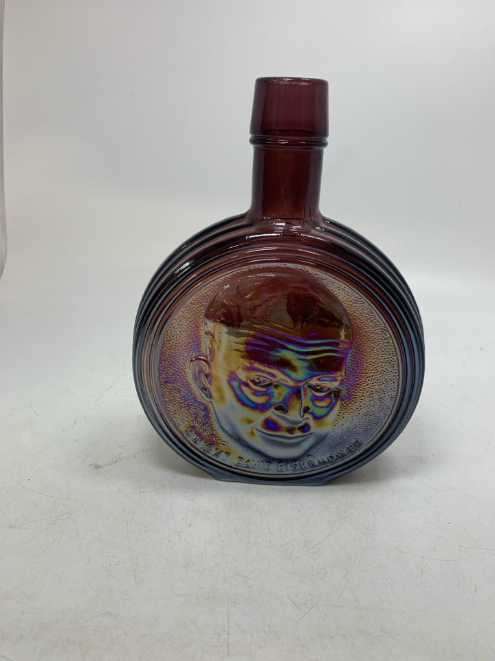 PURPLE GLASS DWIGHT EISENHOWER BOTTLE.
