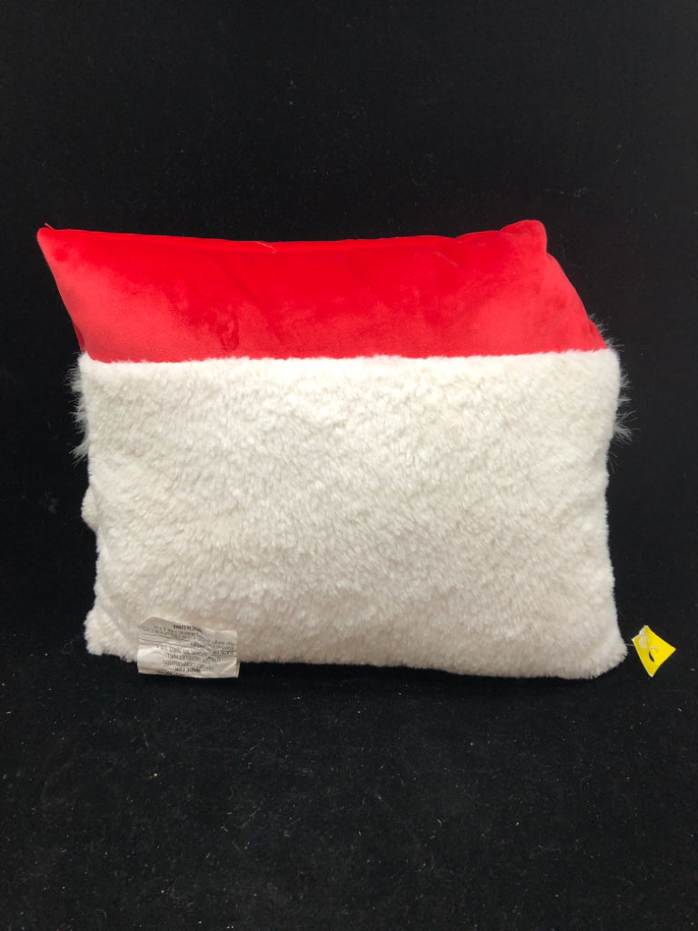 NWT SANTA PILLOW RED NOSE.