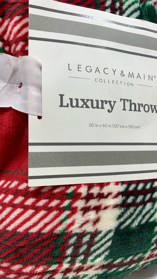 NWT CHRISTMAS CHECKERED THROW.
