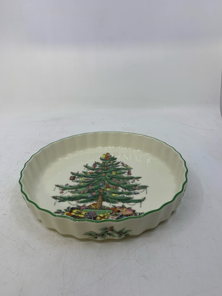 CHRISTMAS TREE TART/QUICHE PLATE.