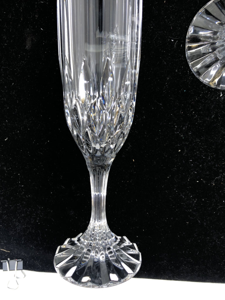 2 HEAVY CHAMPAGNE FLUTES.
