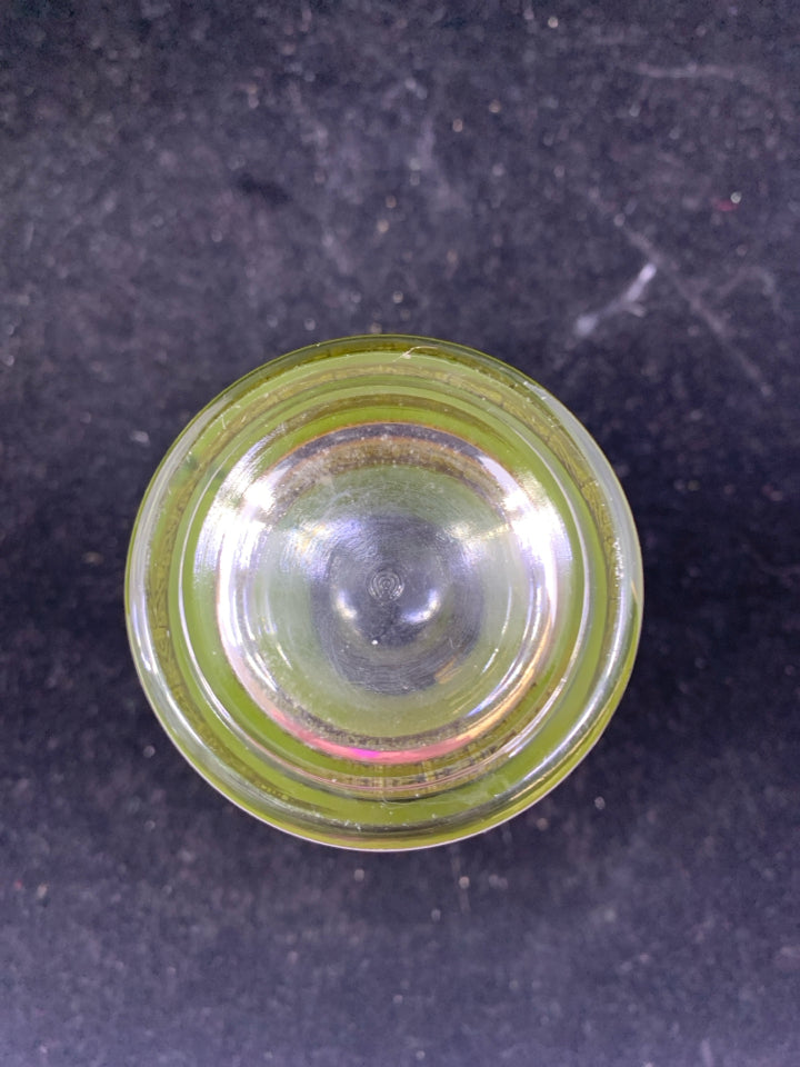6PC GREEN+GOLD CULVER STARLYTE HIGHBALL GLASSES.