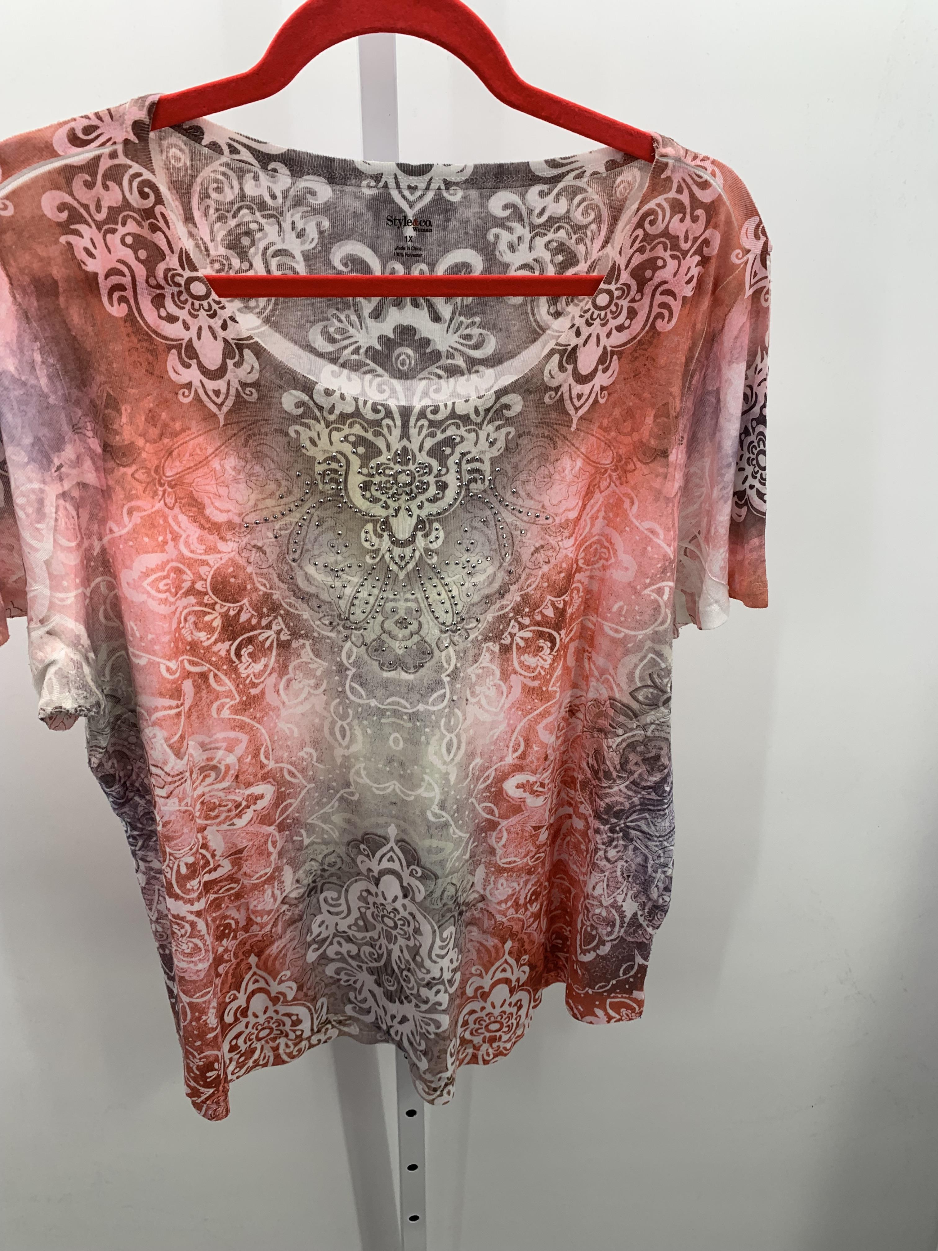 Style & Co. Size 1X Womens Short Sleeve Shirt
