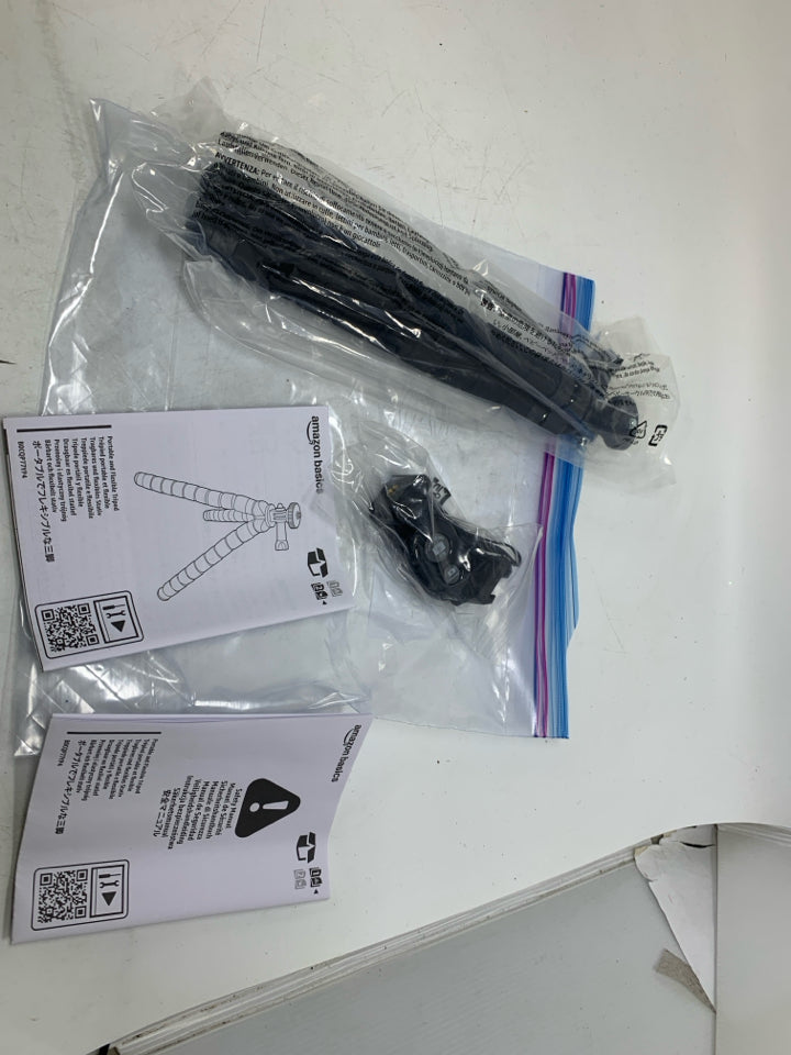 NEW AMAZON BASICS PORTABLE & FLEXIBLE TRIPOD IN BAG.