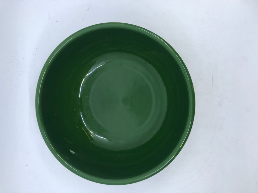 4 PC GREEN SERVING SET - 3 BOWLS 1 SERVING BOWL.