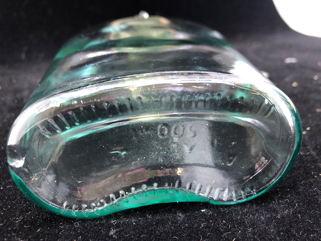 WIDE JAR W KEY AND METAL CLASP.
