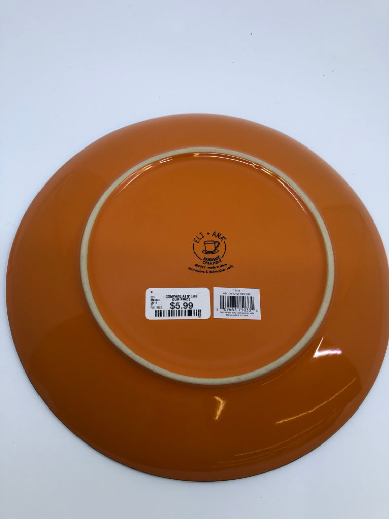 ORANGE BOO GRAVESTONE GHOSTS SERVING PLATE.