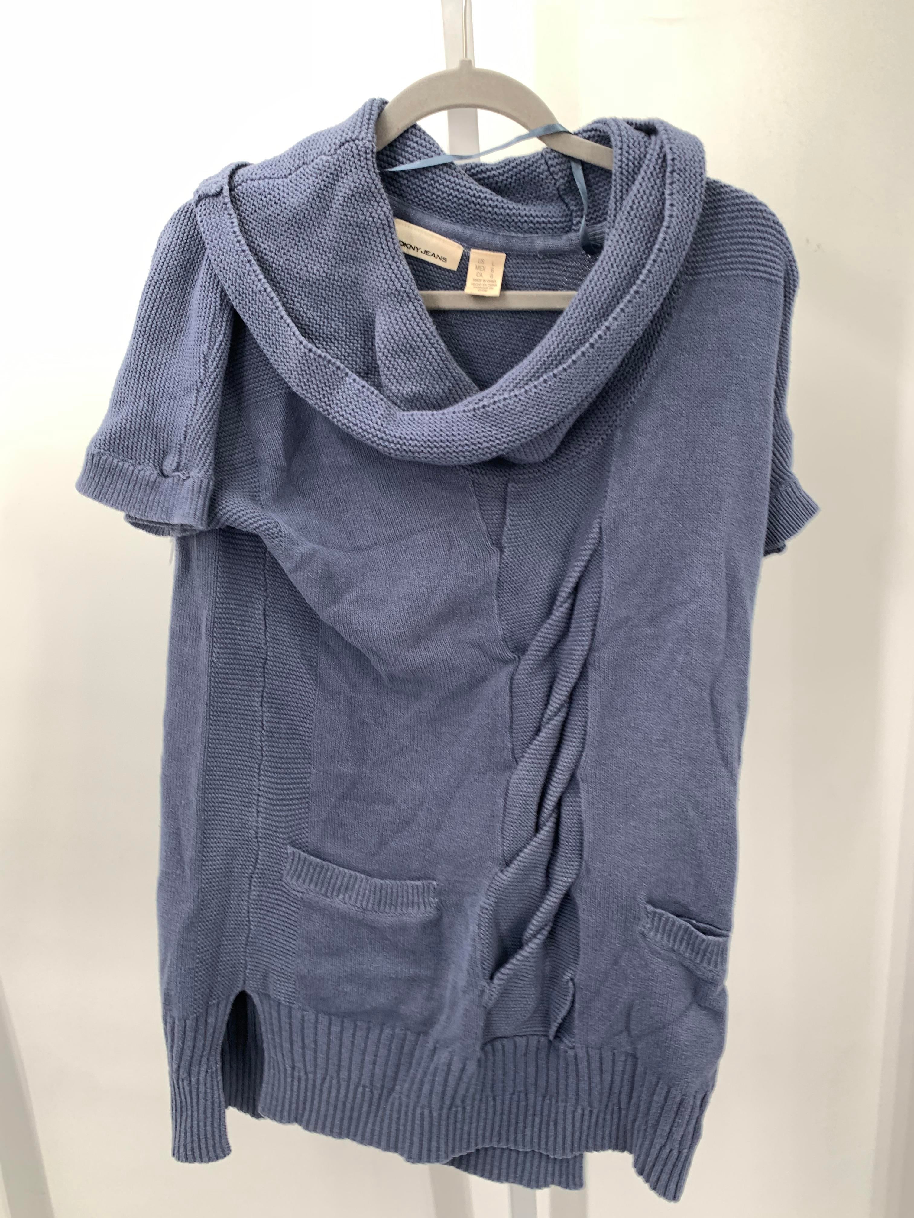 DKNY Size Large Misses Short Slv Sweater