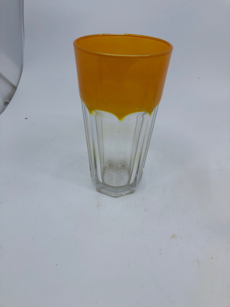 6 VTG ORANGE RIMMED GLASSES.