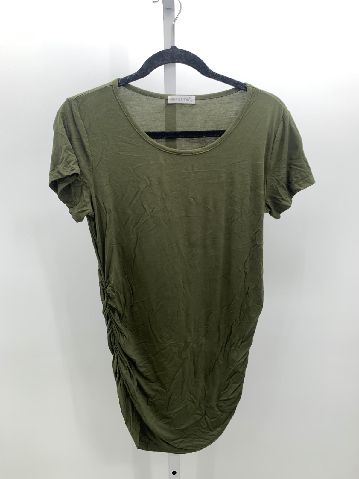 Green Size Medium Maternity Short Sleeve Shirt